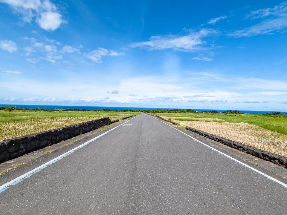 長濱金剛山一帶：公路與稻田